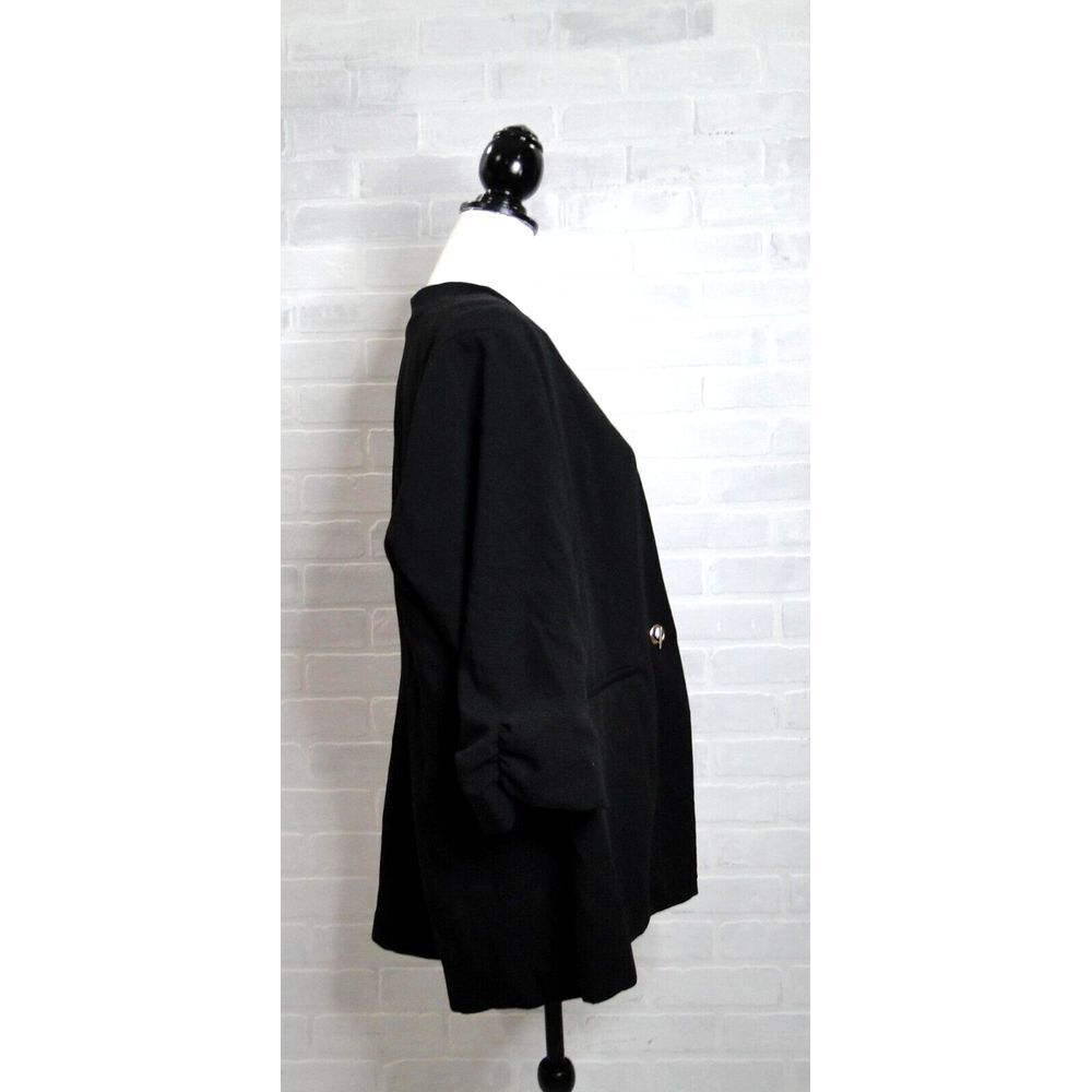 Torrid Studio Cupro Single Button Blazer Womens Size 3X Black 3/4 Sleeve Pockets - Picture 5 of 6